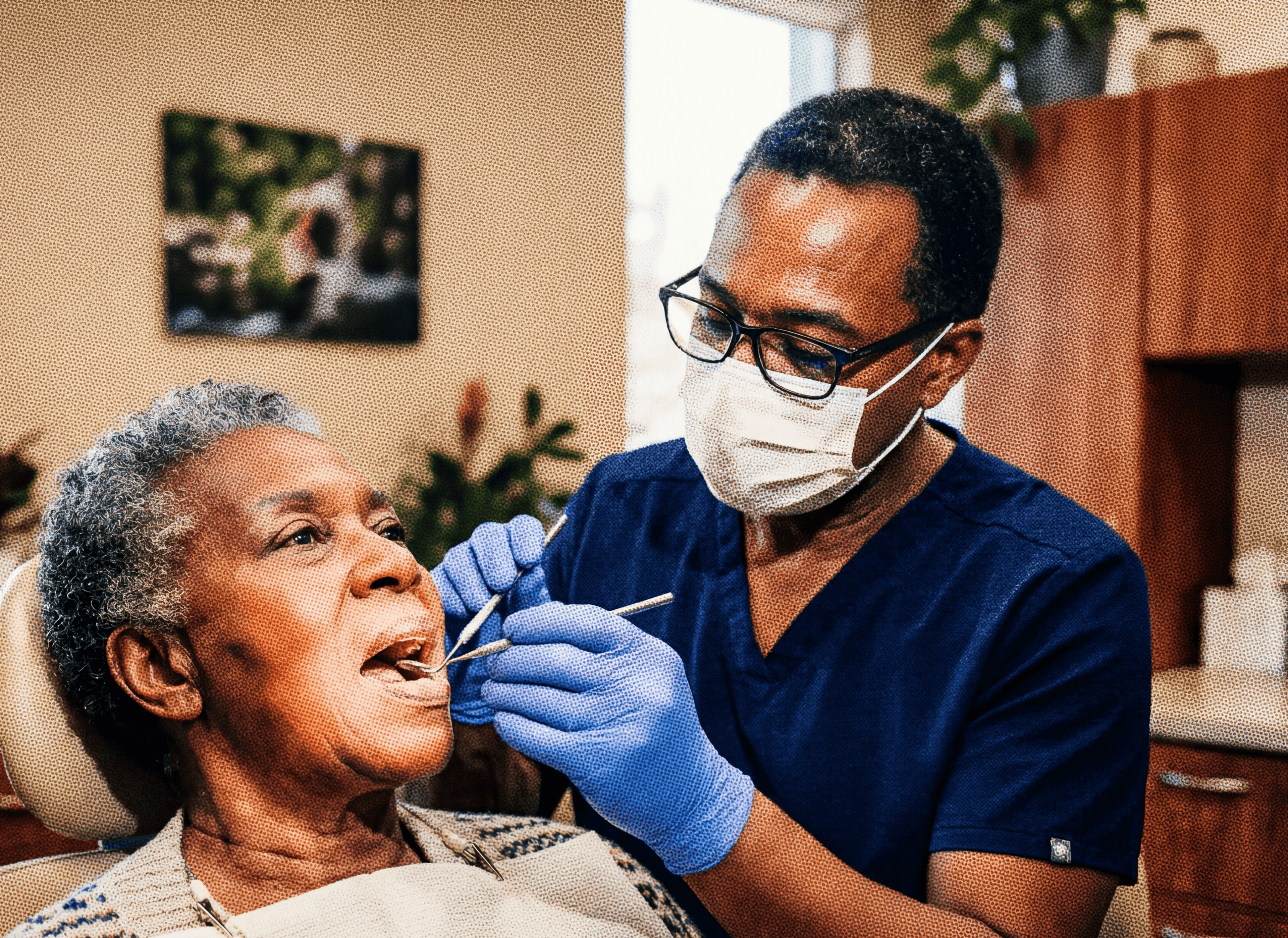Dental clinician consulting with a patient.